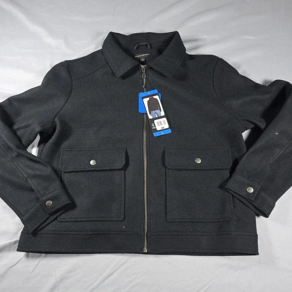 Banana Republic Women's Full Front Zip Jacket Black Color Size Large NWT - Picture 6 of 10
